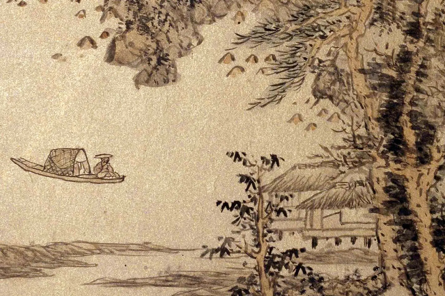 蓝瑛山水册页《澄观图》局部 (2)