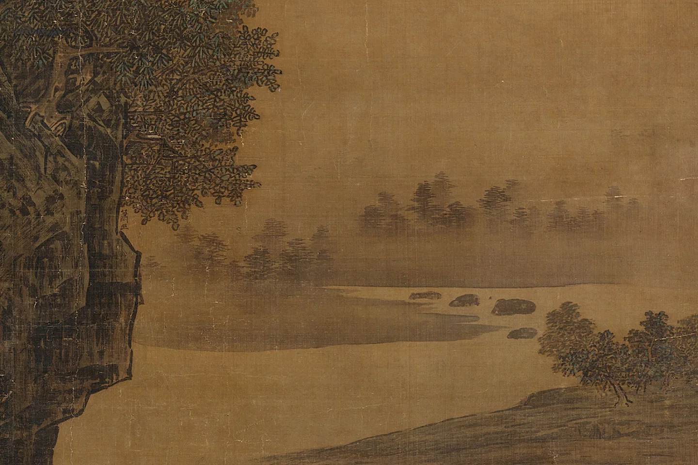 萧照山水画《山腰楼观图》局部 (5)