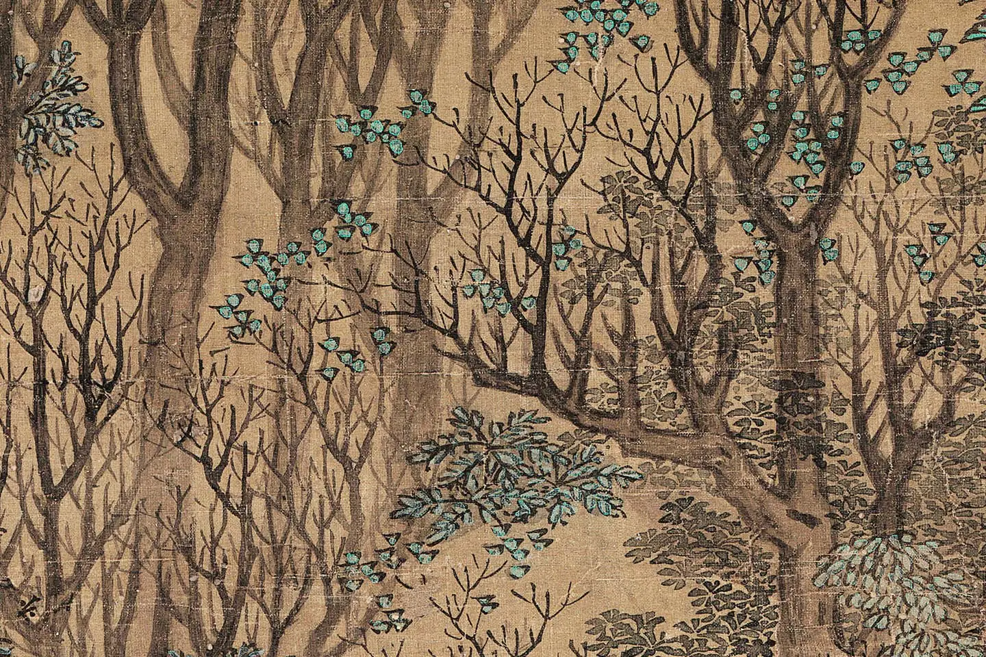 蓝瑛山水《松萝晚翠图》局部 (4)