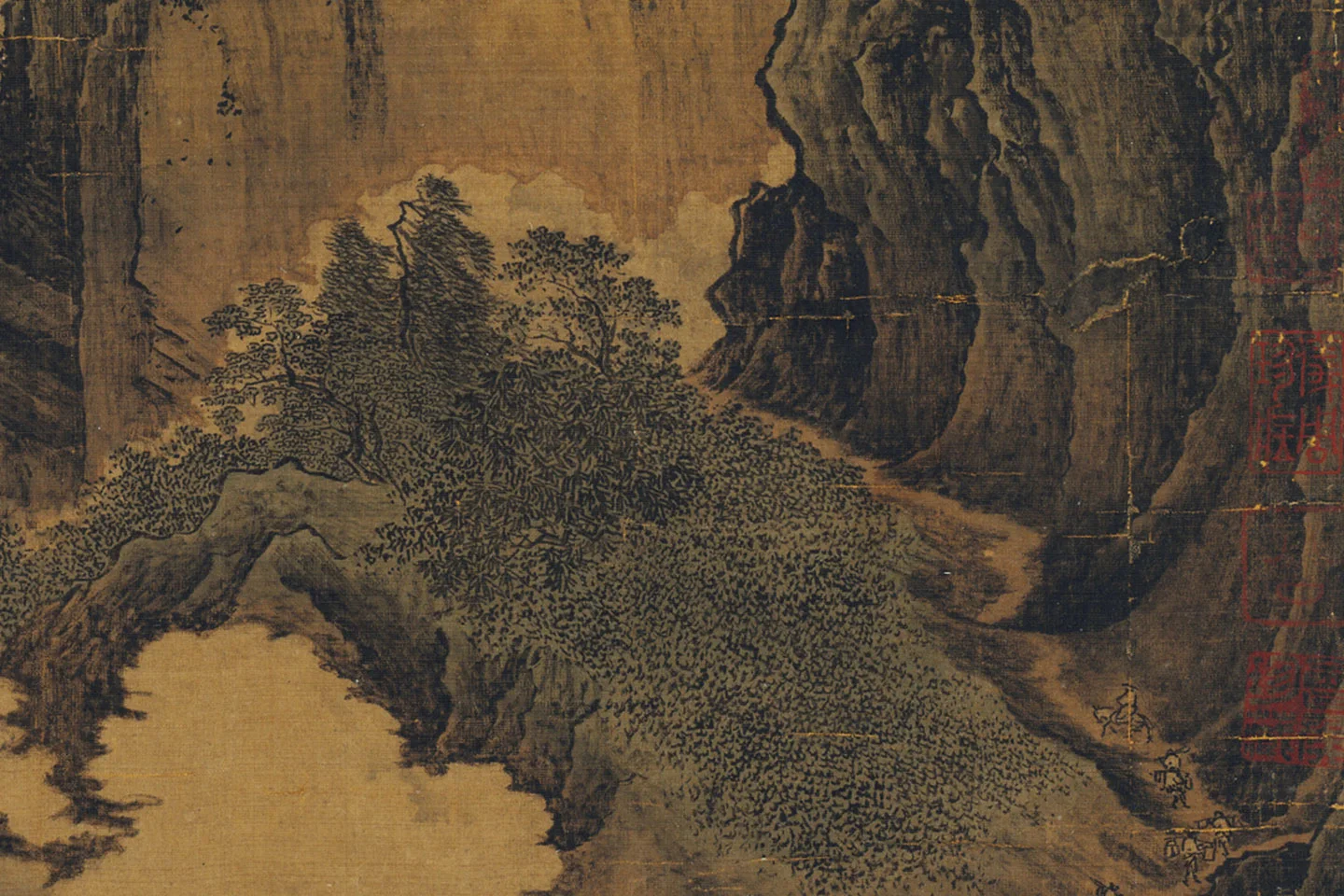 萧照《关山行旅图》局部 (1)