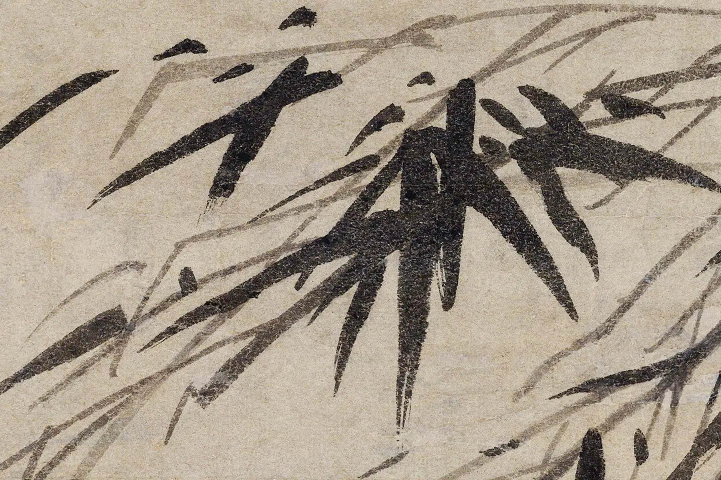 吴镇《墨竹坡石图》局部 (4)