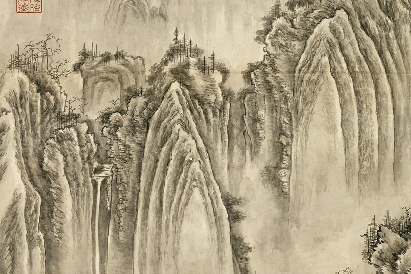 董邦达《仿荆浩匡庐图》局部 (2)