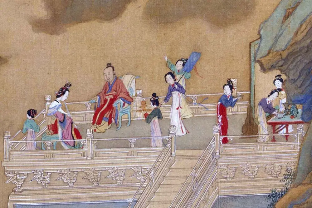 仇英工笔重彩画《人物故事图》局部 (23)