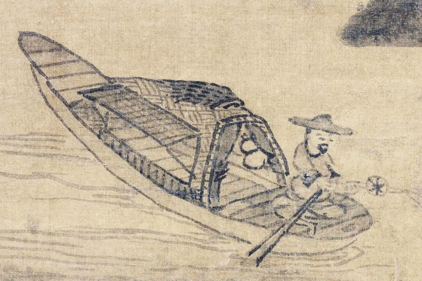 吴镇山水画《渔父图》局部 (1)