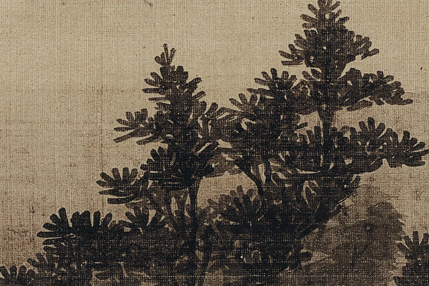 陈继儒山水画《云山幽趣图》高清大图局部 (4)