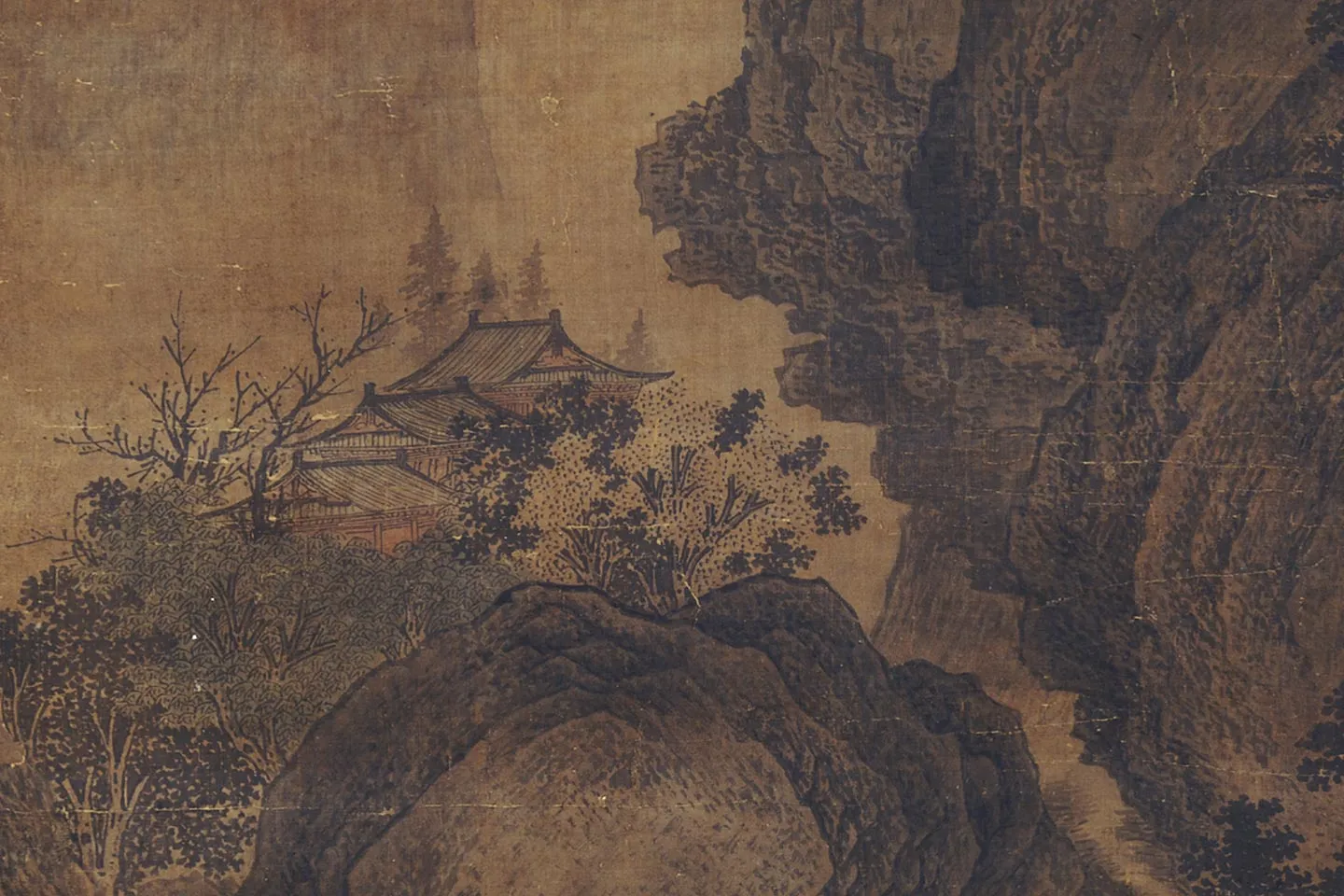 关仝山水画《山谿待渡图》局部 (4)