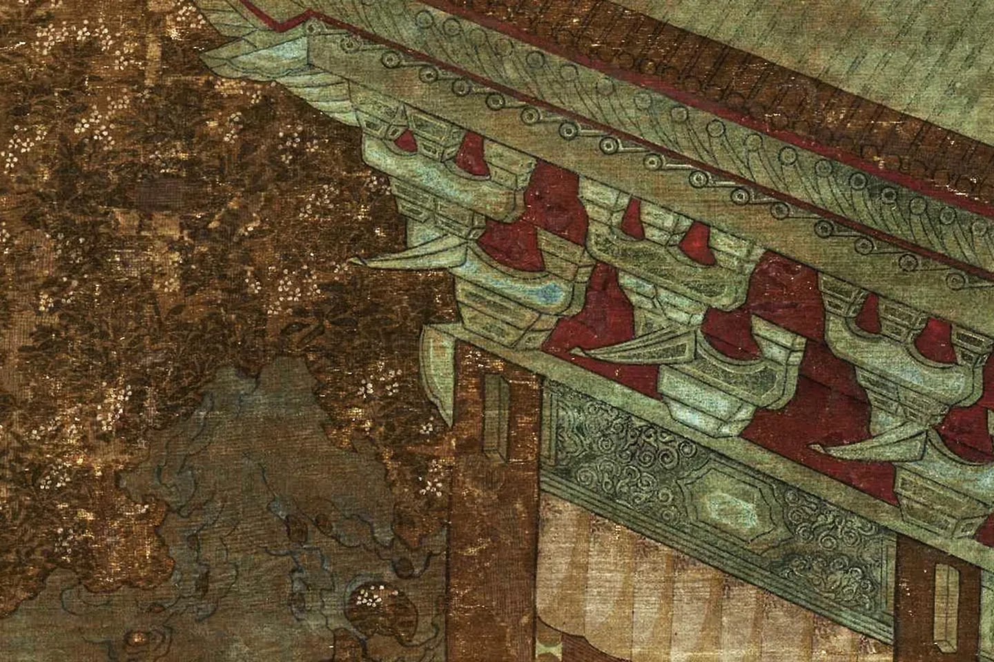 仇珠仕女人物画《女乐图》局部 (4)