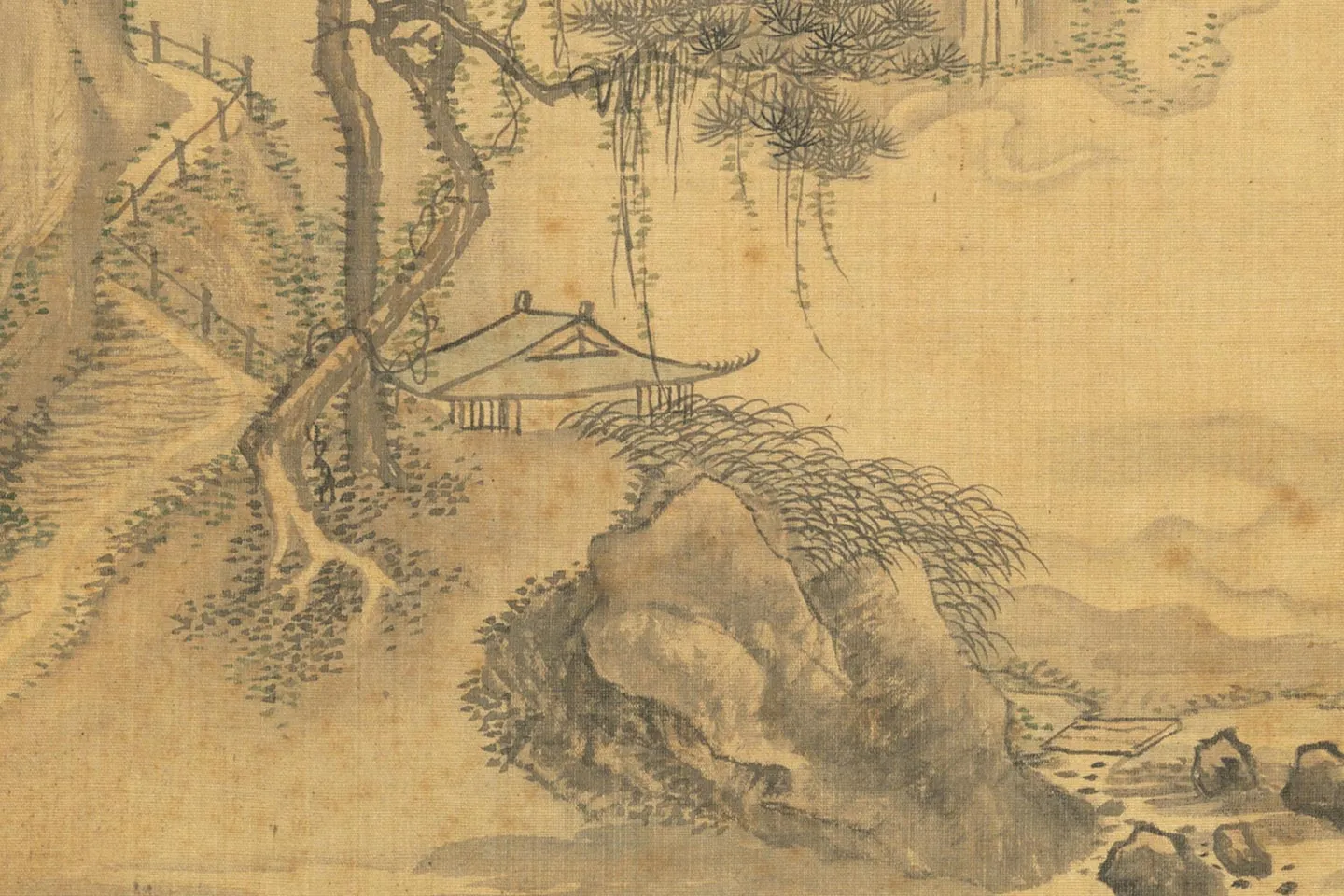 王翚《仿燕文贵松岩飞瀑图》局部 (2)