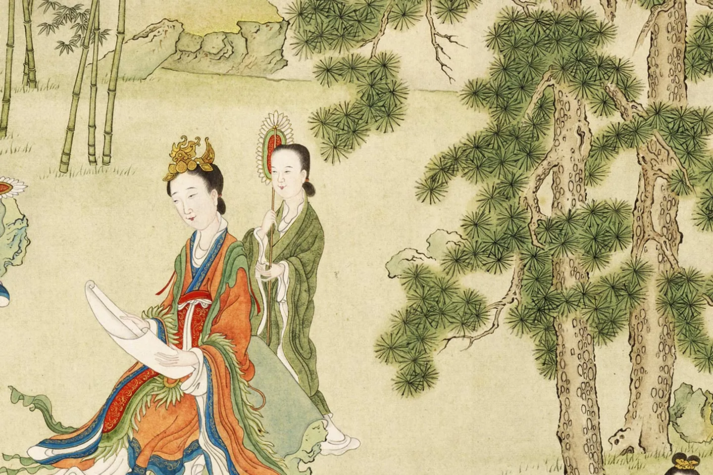 清·顾铨《摹阮郜女仙图》局部 (3)