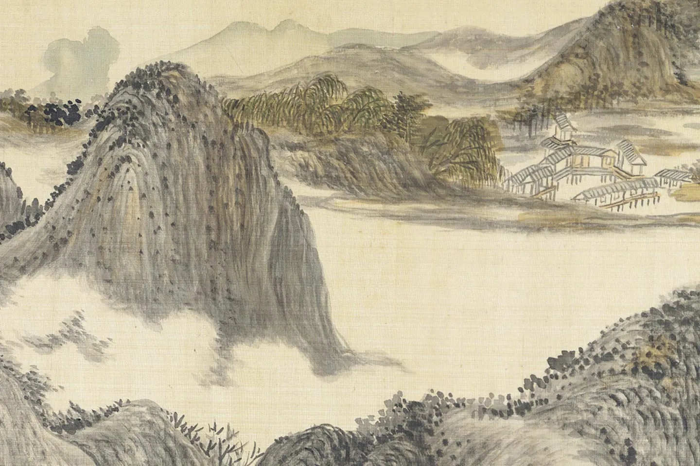 王敬铭山水画《炉峰山万叠图》局部 (8)