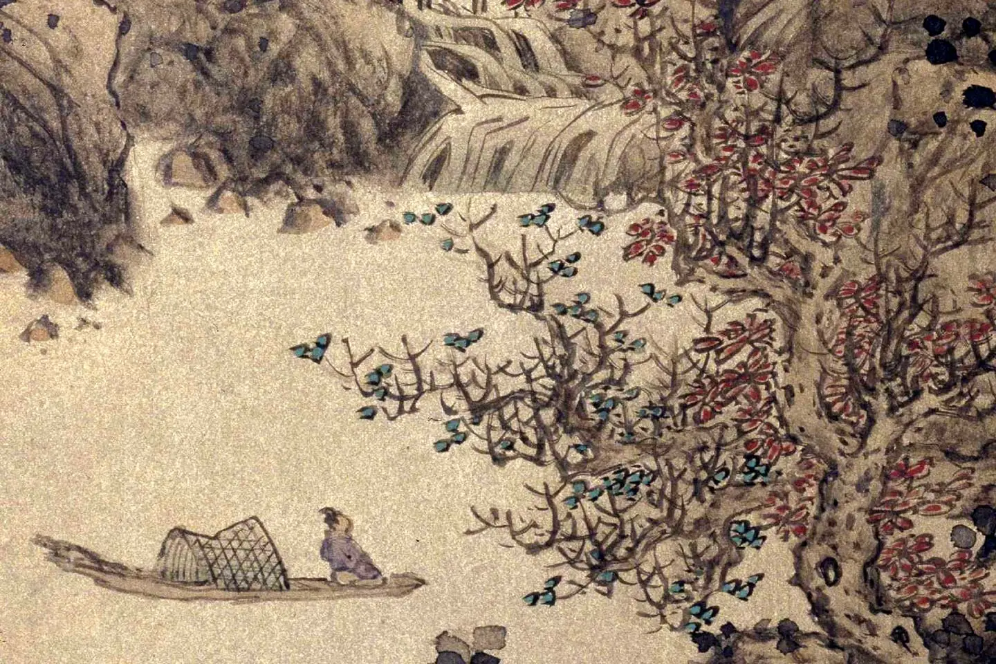 蓝瑛山水册页《澄观图》局部 (4)