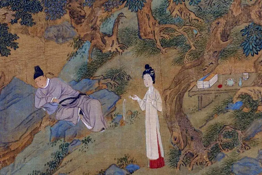 仇英工笔重彩画《人物故事图》局部 (21)