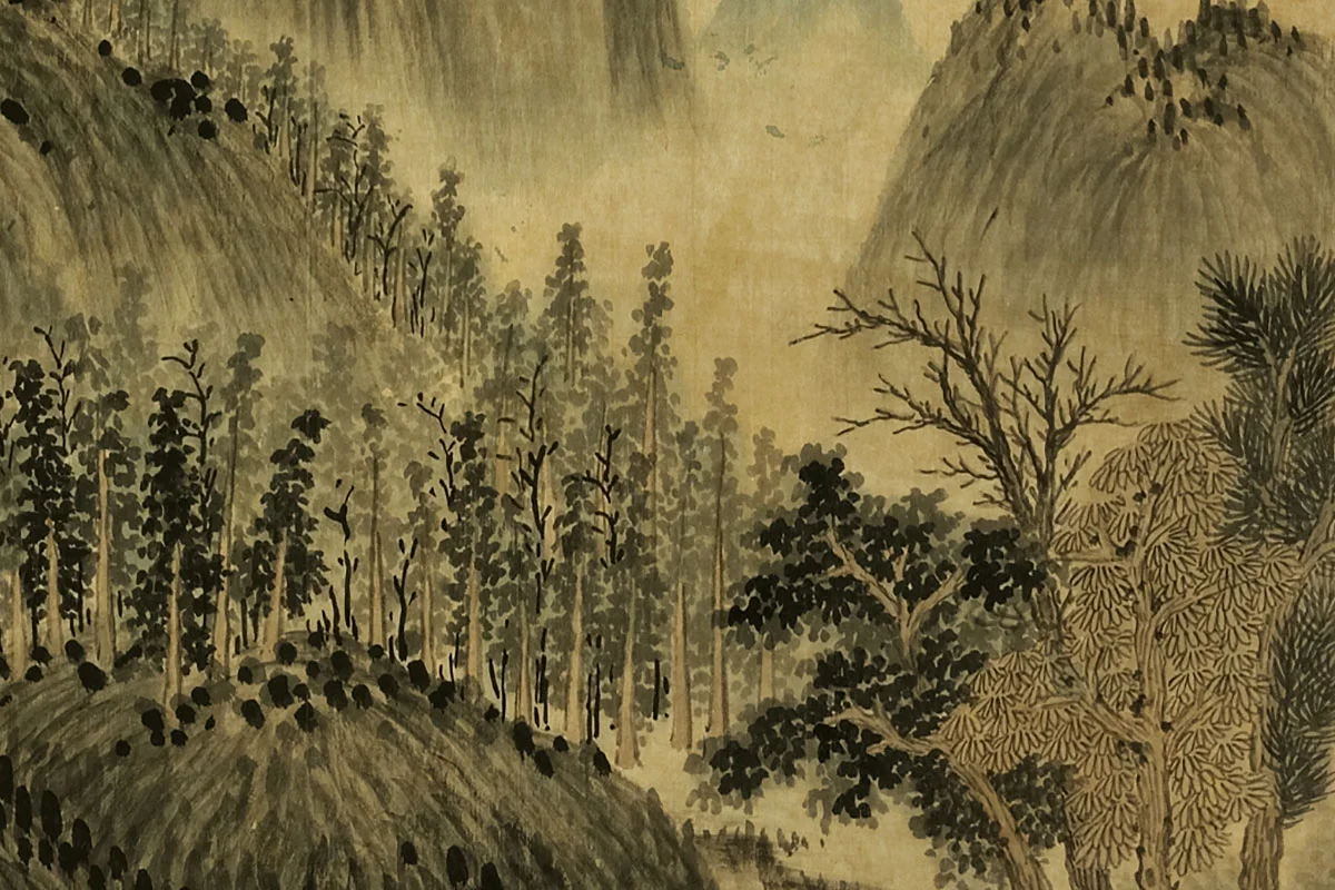 董源山水《招隐山图》局部 (4)