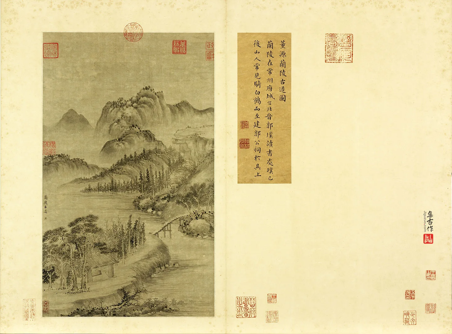 董源山水《兰陵古道图》