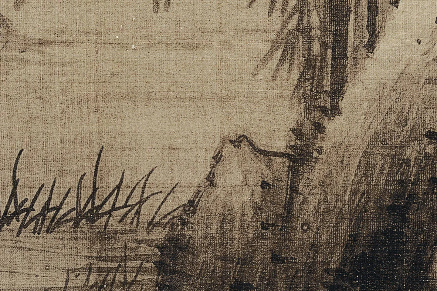 陈继儒山水画《云山幽趣图》高清大图局部 (5)