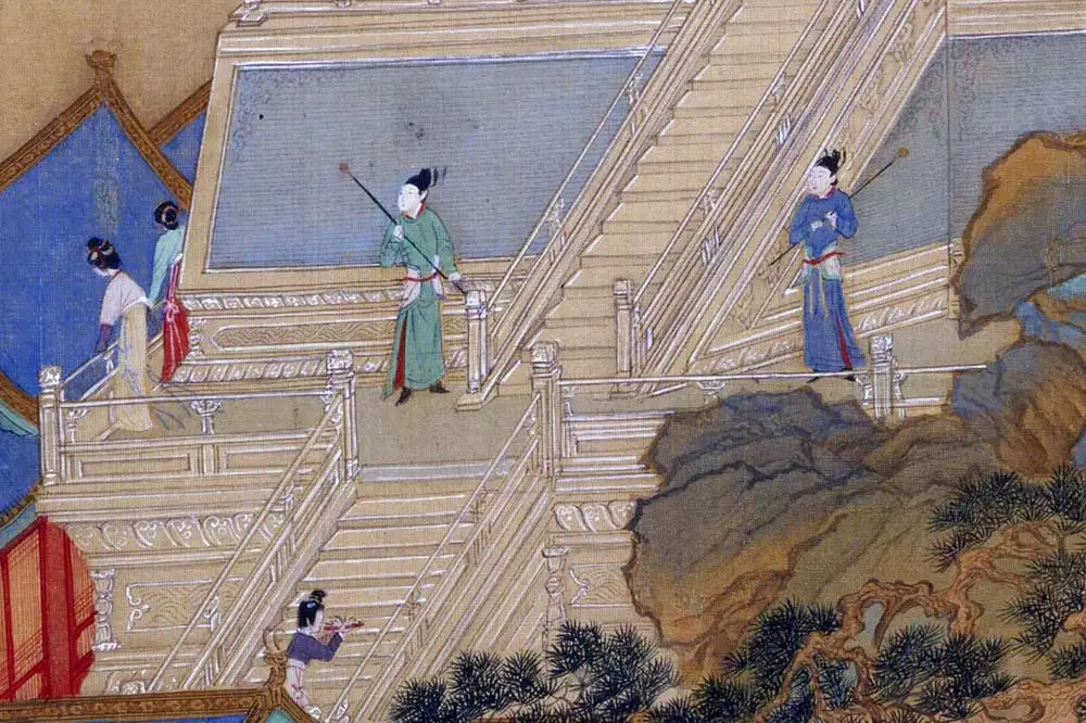 仇英工笔重彩画《人物故事图》局部 (27)