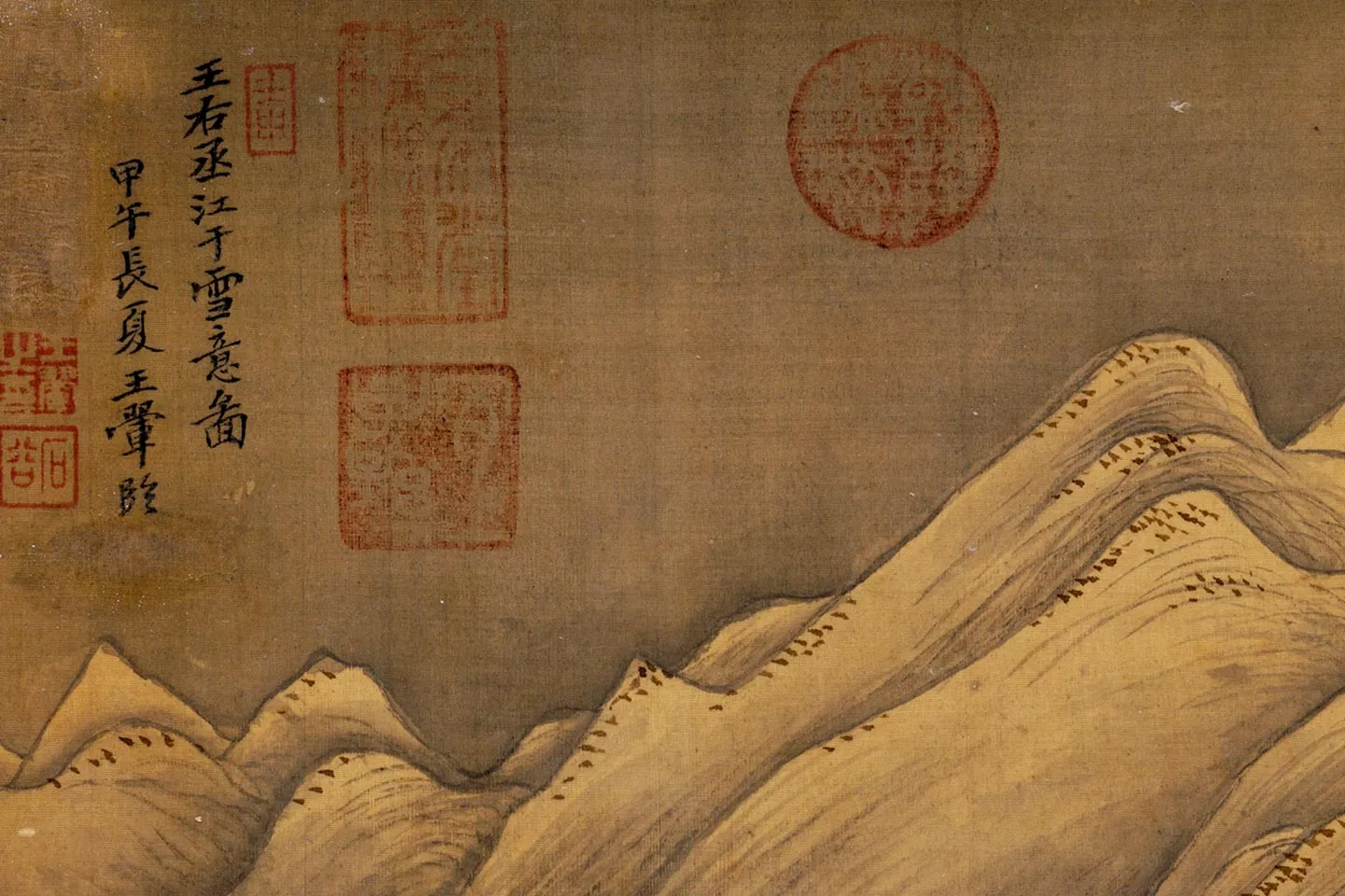 清·王翚山水画《仿王维江干雪意图》局部-01