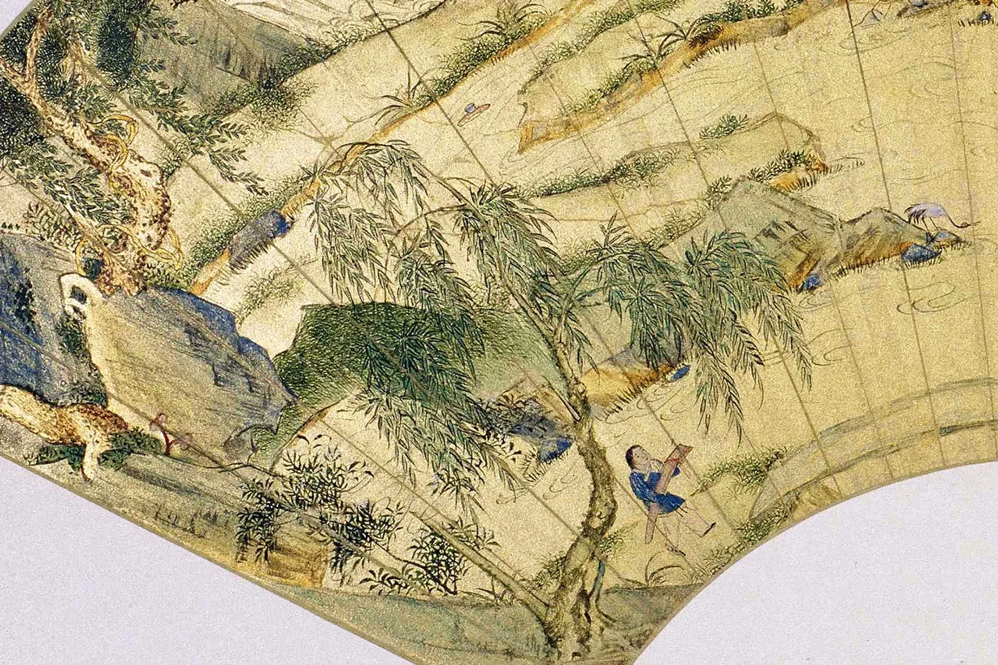 仇英扇面画《兰亭图》局部 (3)