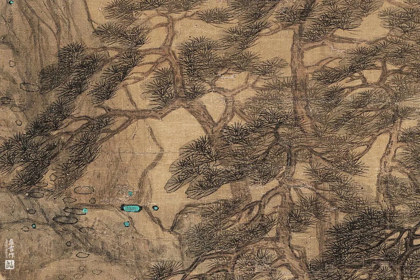 蓝瑛山水《松萝晚翠图》局部 (8)