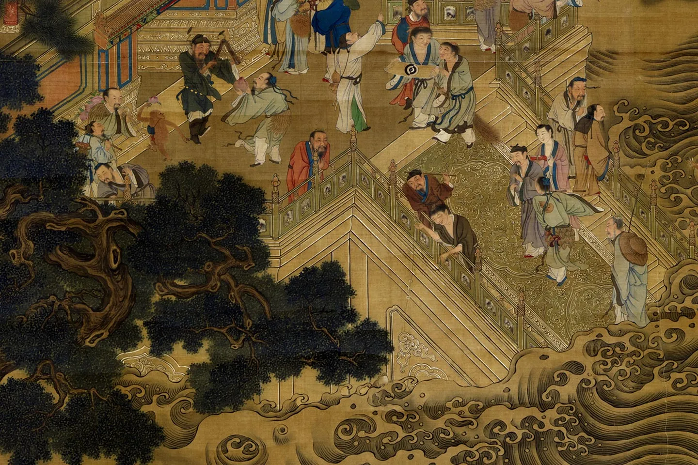 仇英《群仙会祝图》局部 (2)