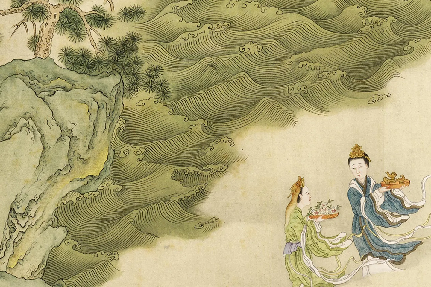 清·顾铨《摹阮郜女仙图》局部 (14)