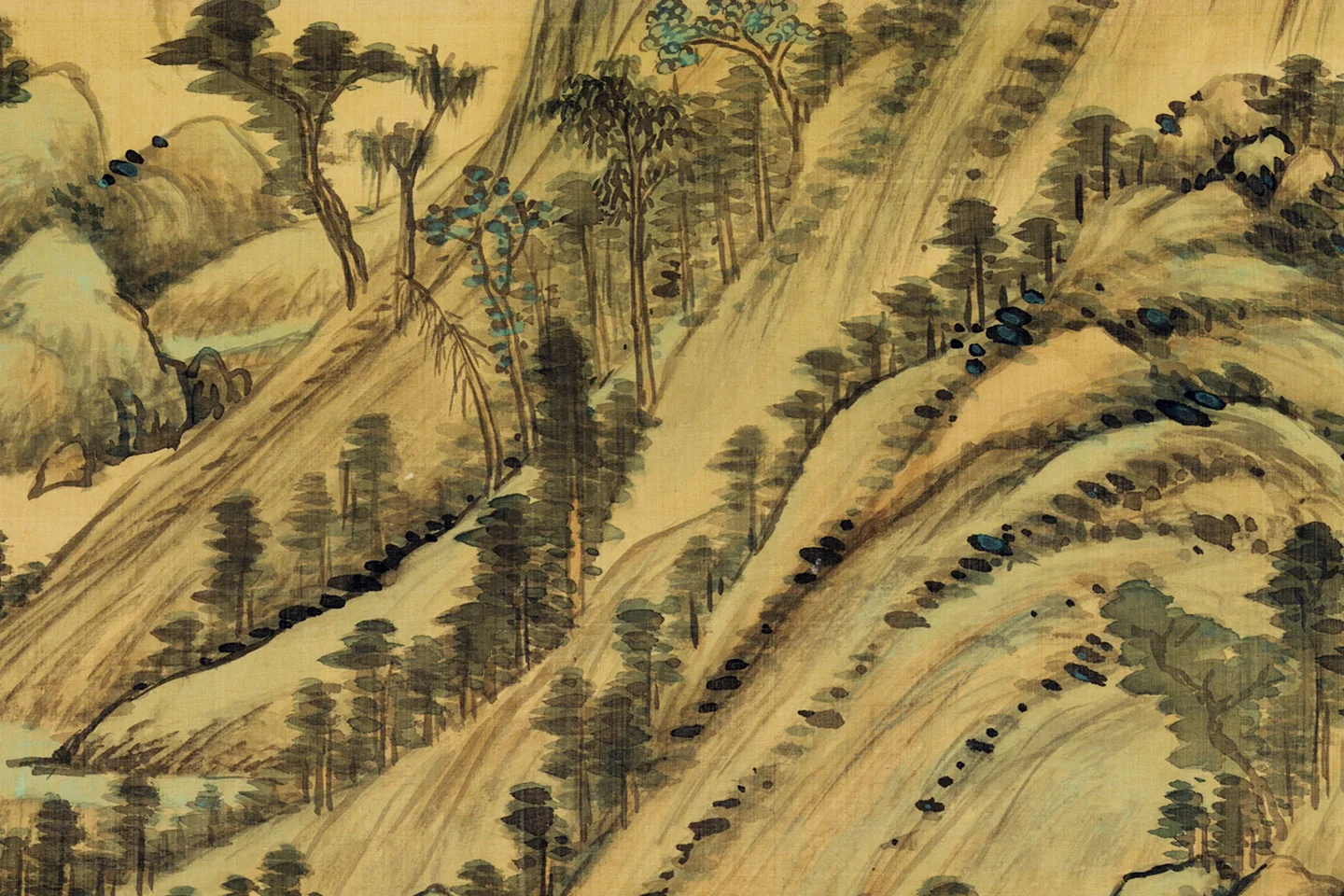 清王敬铭山水轴局部 (6)