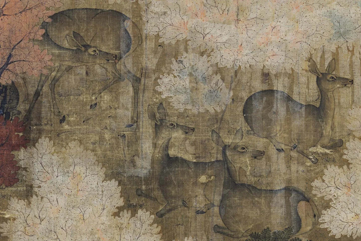 五代《秋林群鹿图》局部 (5)