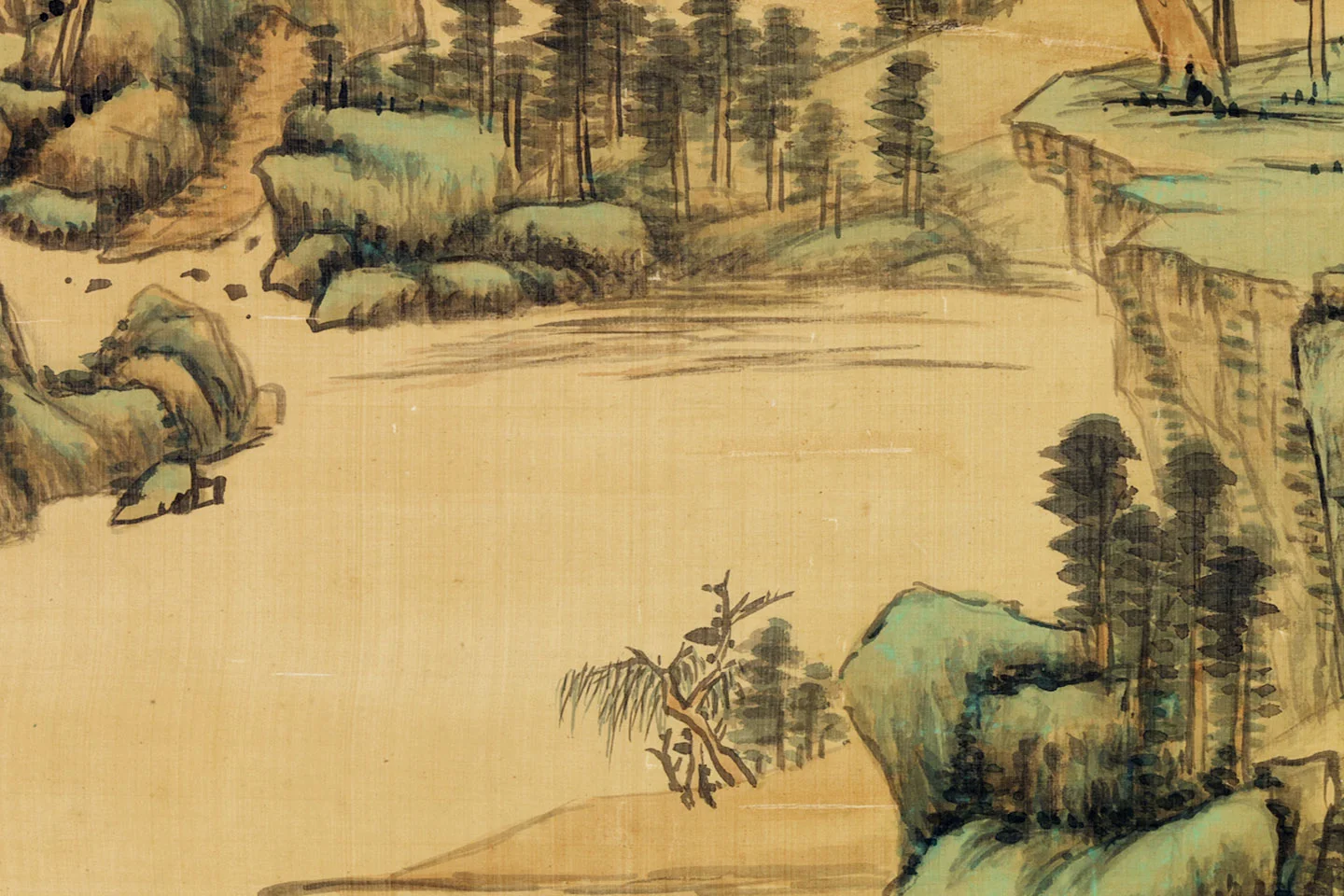 清王敬铭山水轴局部 (2)