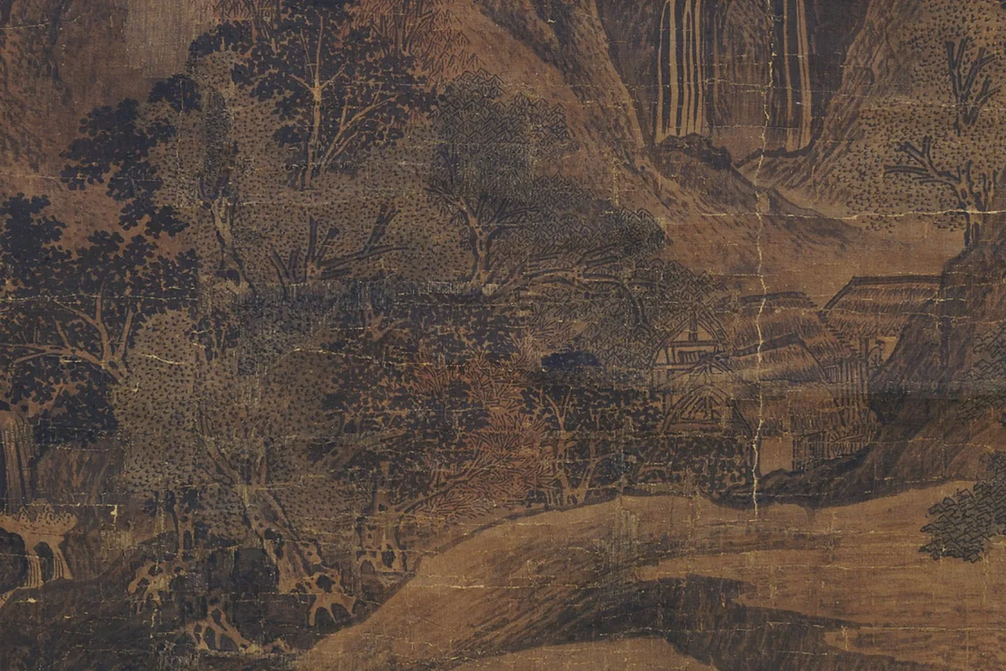 关仝山水画《山谿待渡图》局部 (2)