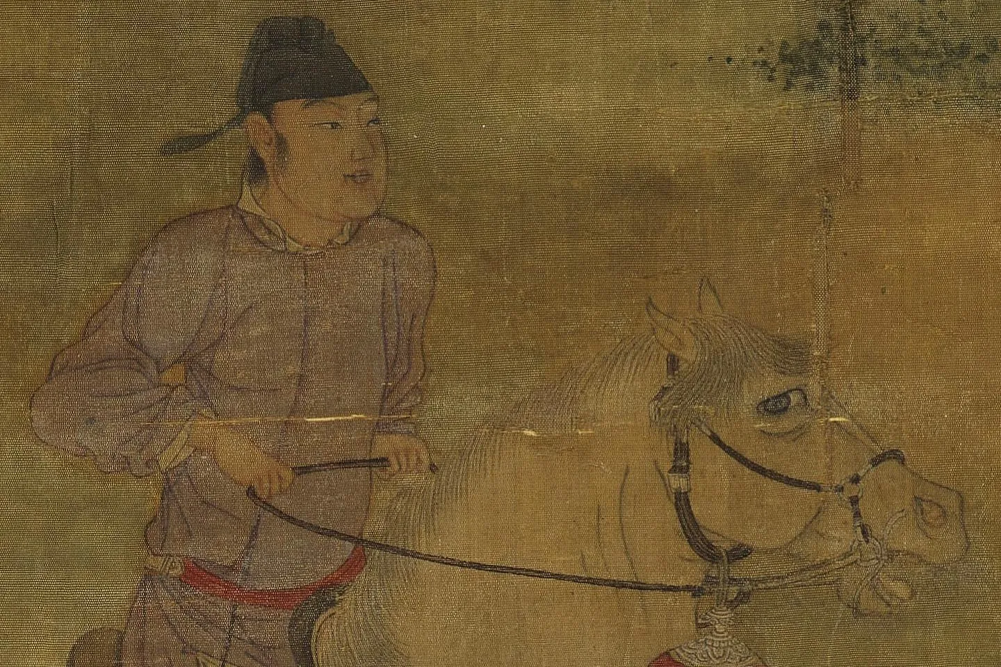 赵喦《八达春游图》高清大图局部 (1)