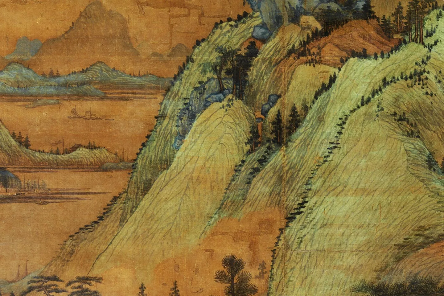 董源《江堤晚景图》局部 (7)