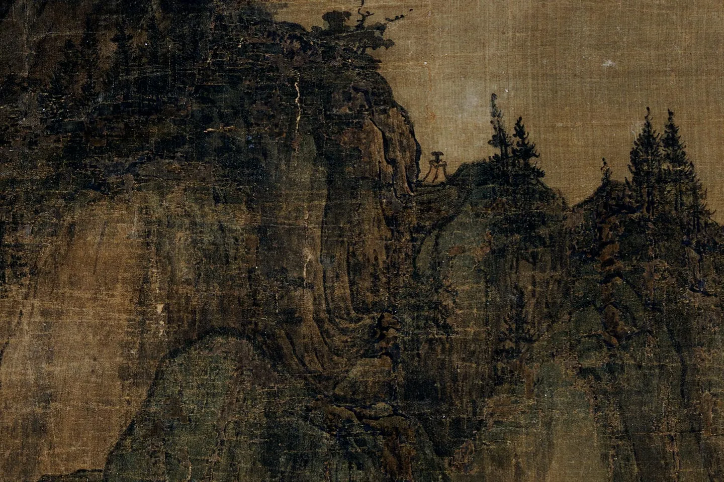 关仝山水画《秋山晚翠图》局部 (9)