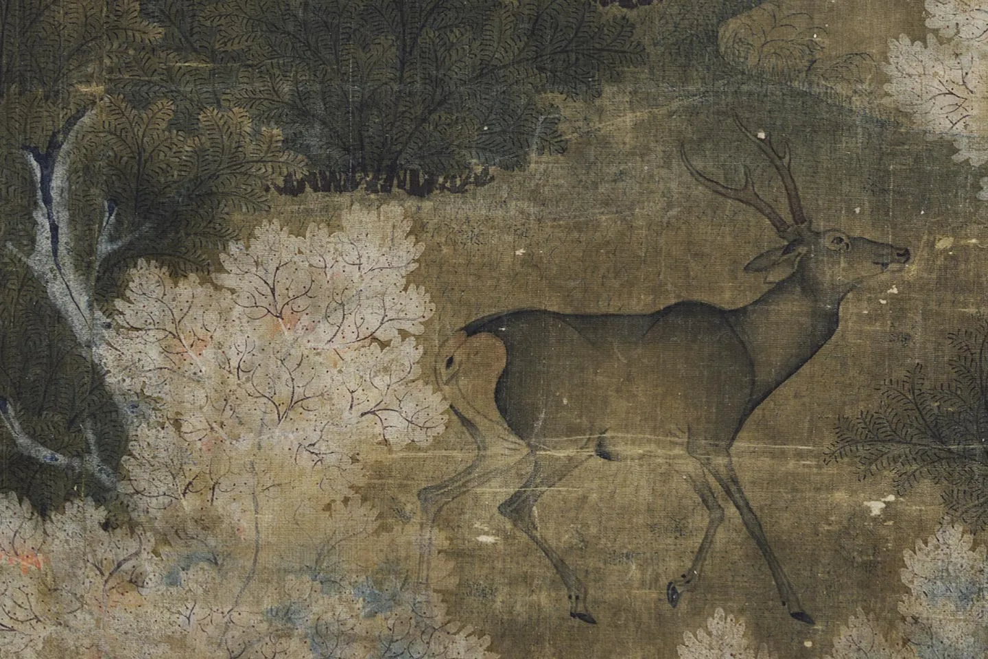 五代《秋林群鹿图》局部 (3)