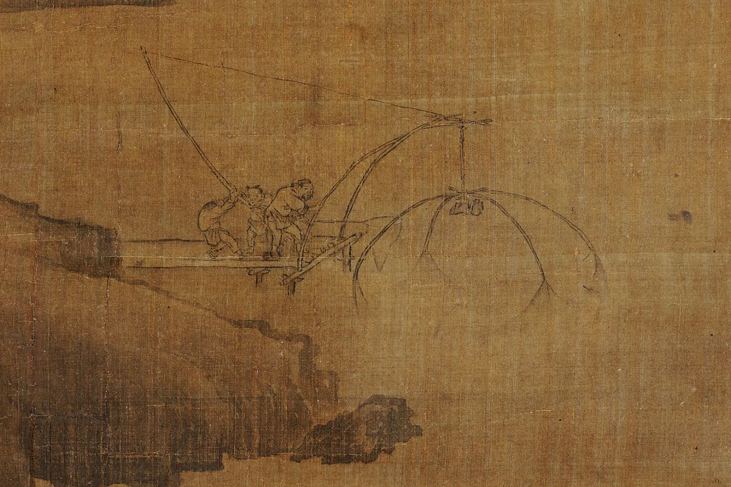 荆浩《渔乐图轴》局部 (1)