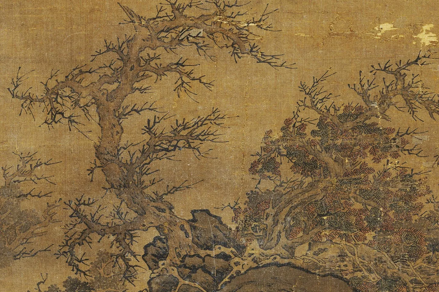 赵干秋景山水画《烟霭秋涉图》局部 (4)