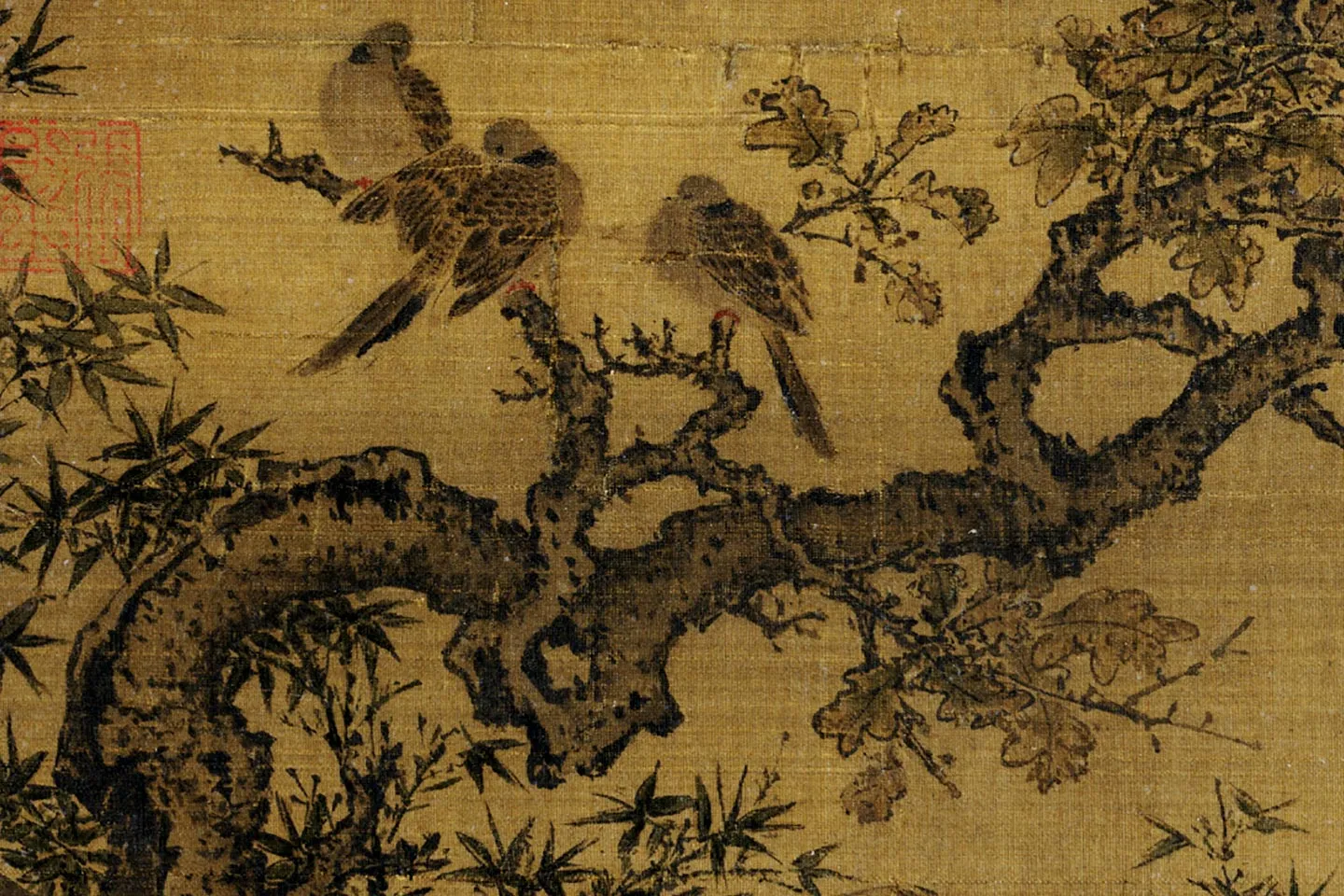 黄居寀《竹石锦鸠图》局部 (3)