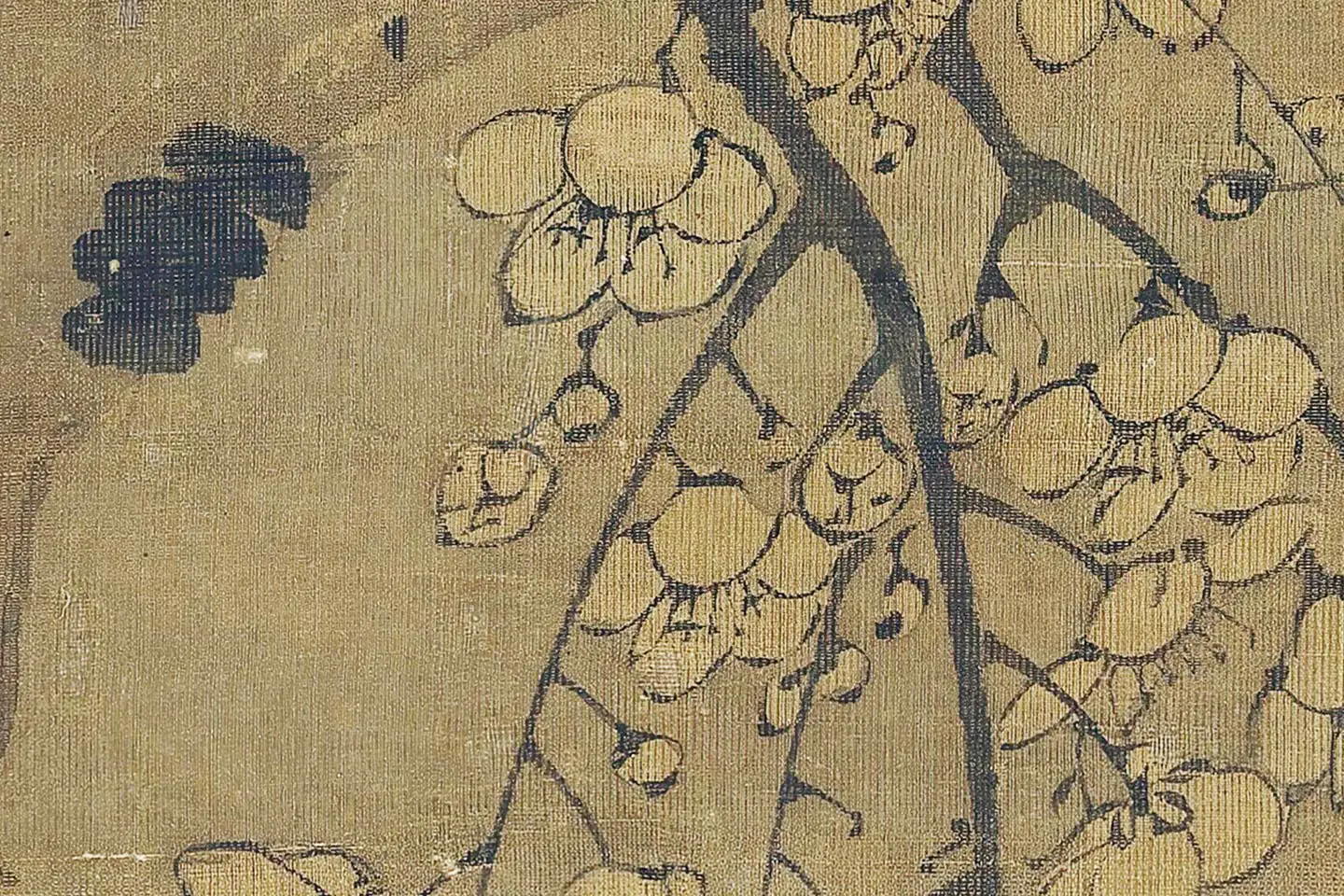 王冕画梅花《南枝春早图》高清大图局部 (6)