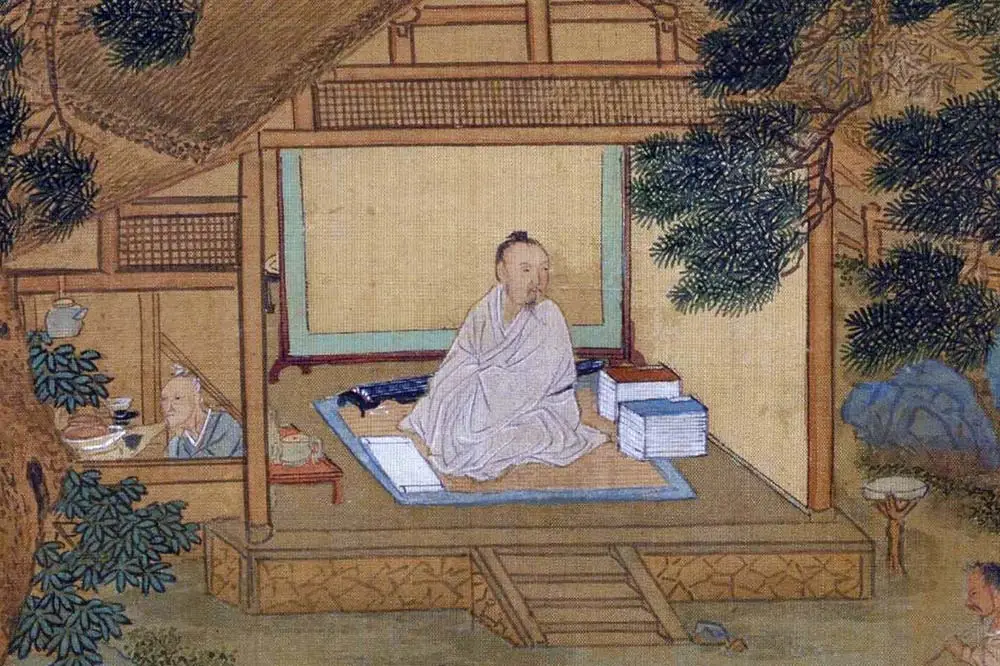 仇英工笔重彩画《人物故事图》局部 (15)