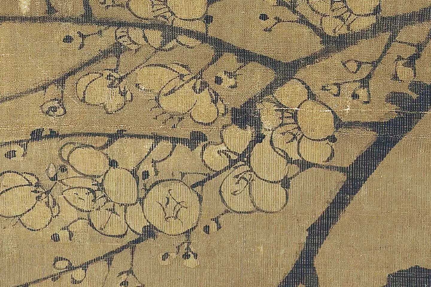 王冕画梅花《南枝春早图》高清大图局部 (3)