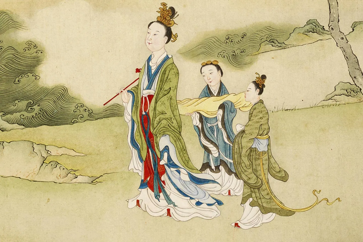 清·顾铨《摹阮郜女仙图》局部 (6)