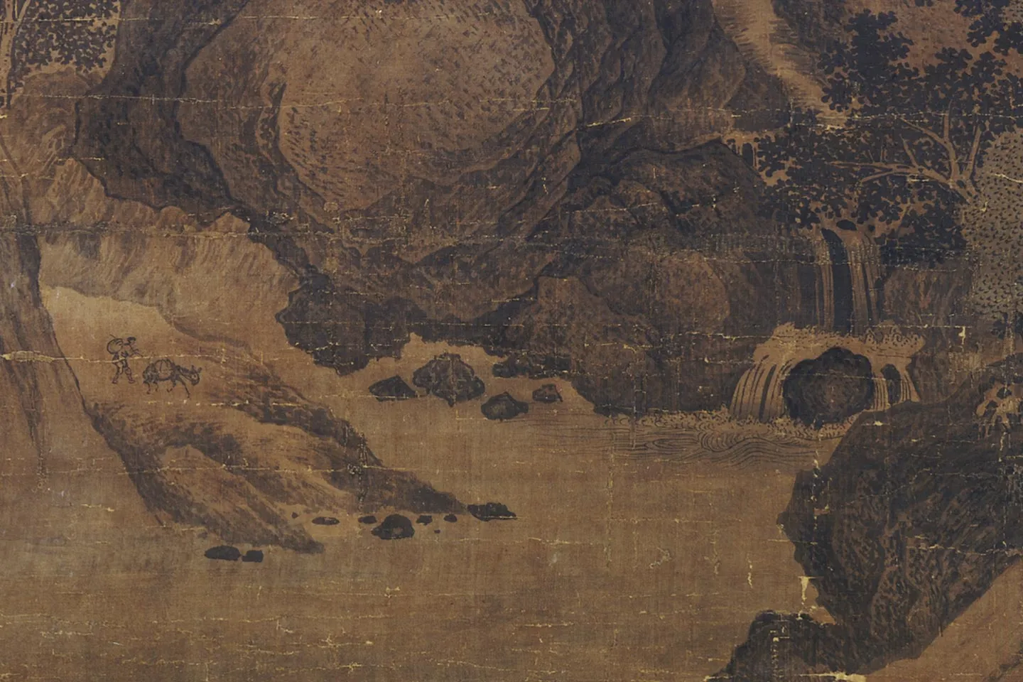 关仝山水画《山谿待渡图》局部 (1)