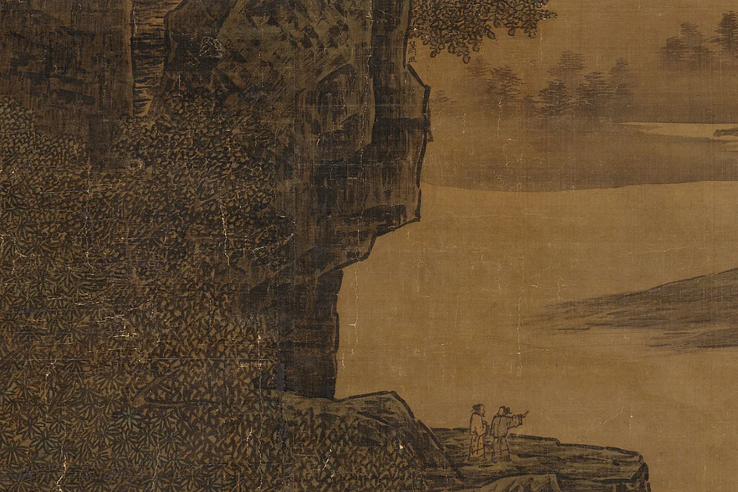 萧照山水画《山腰楼观图》局部 (3)