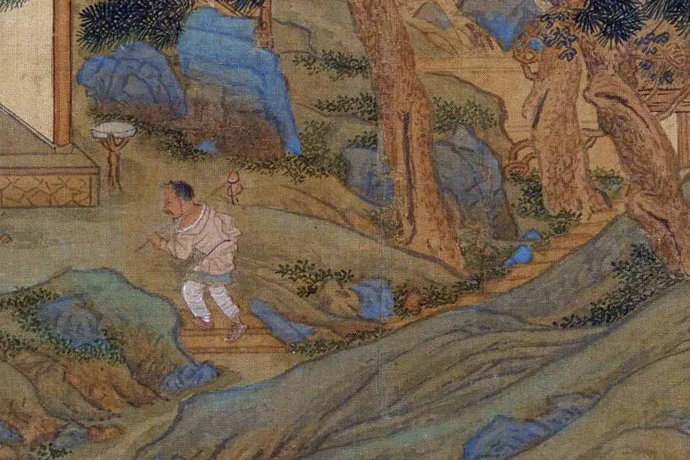 仇英工笔重彩画《人物故事图》局部 (17)