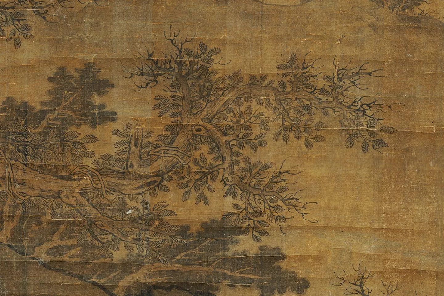 赵干山水画《烟霭秋涉图》局部 (3)