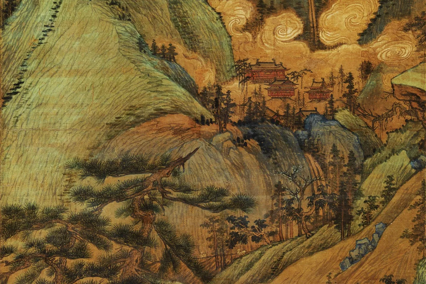 董源《江堤晚景图》局部 (5)