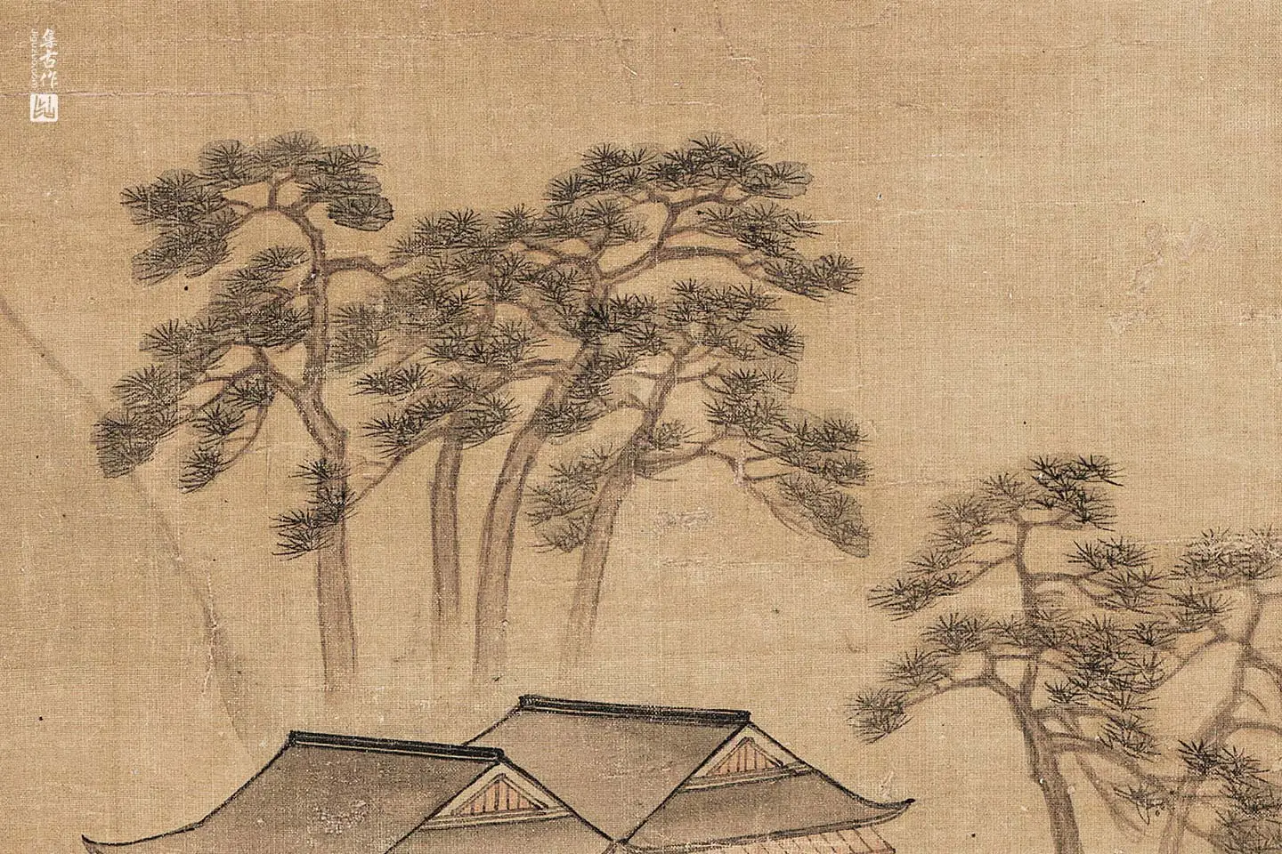 蓝瑛山水《松萝晚翠图》局部 (10)