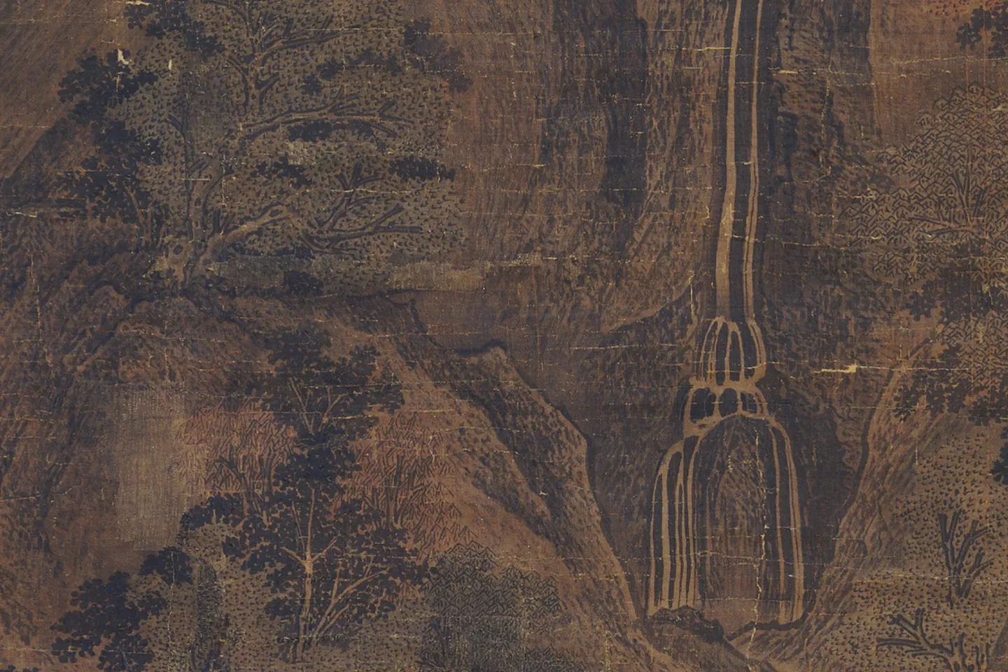 关仝山水画《山谿待渡图》局部 (3)