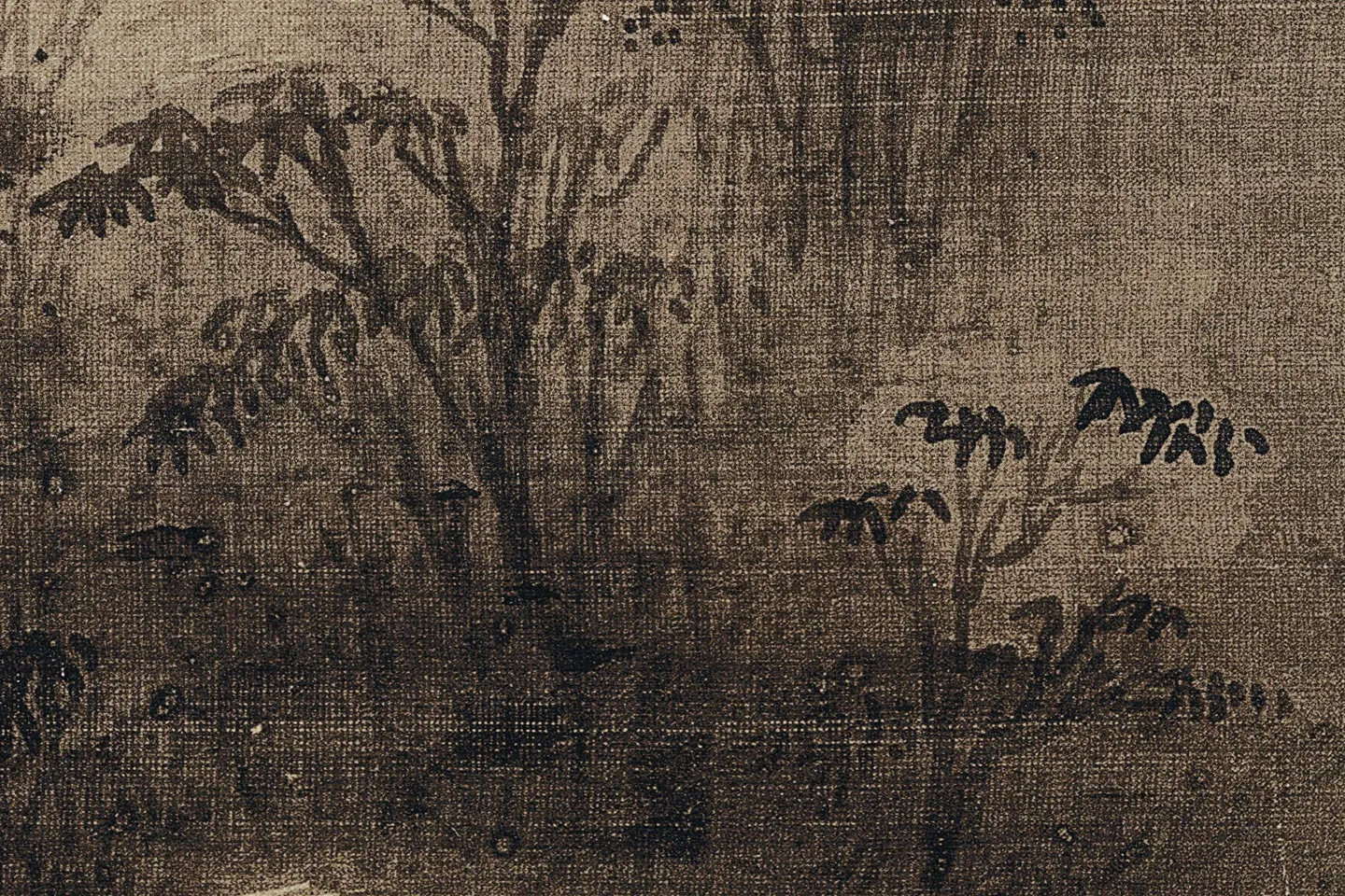 陈继儒山水画《云山幽趣图》高清大图局部 (6)