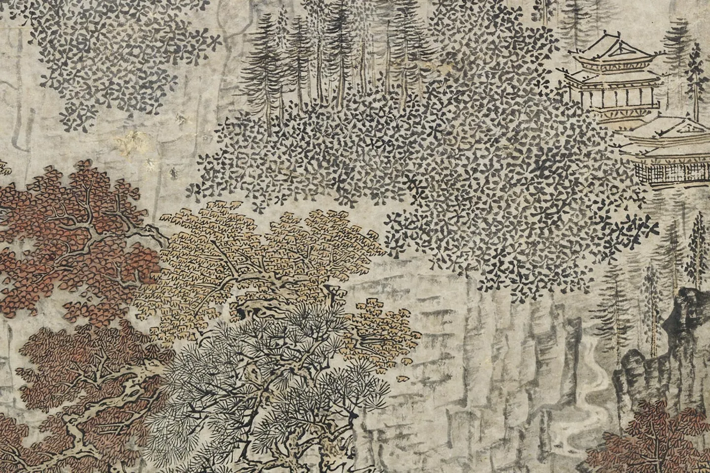 关仝《蜀山栈道图》局部 (6)