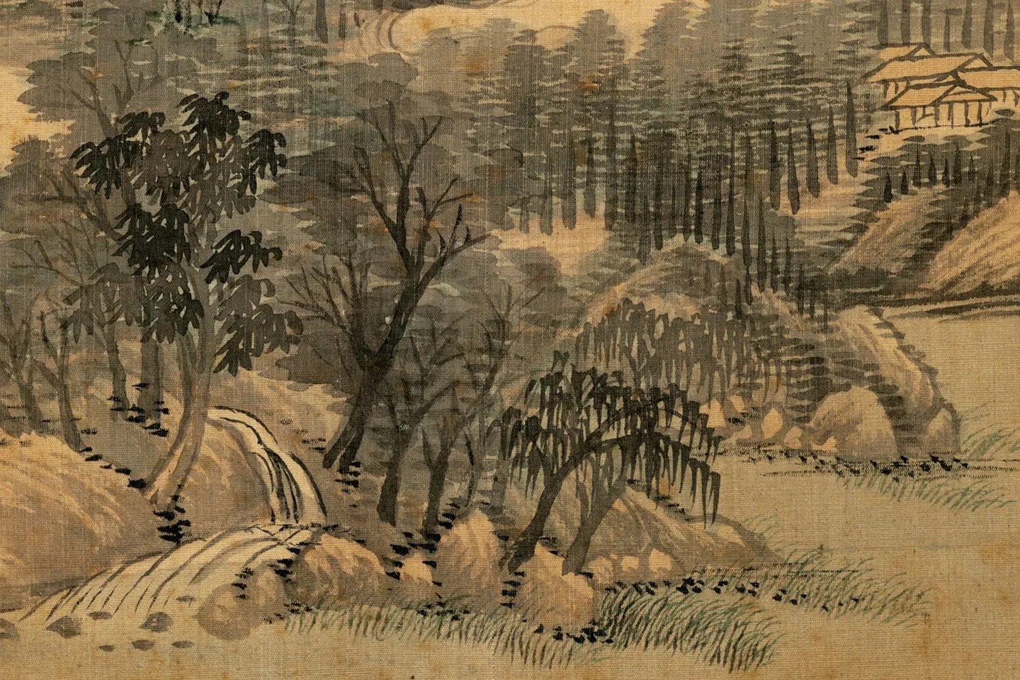 王翚《仿高尚书雨景山水》局部-1